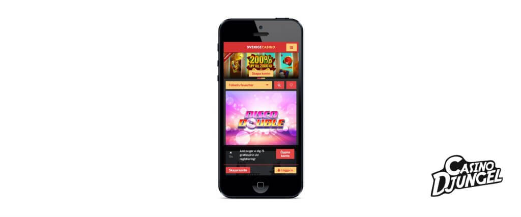 Sverigecasino mobile screenshot